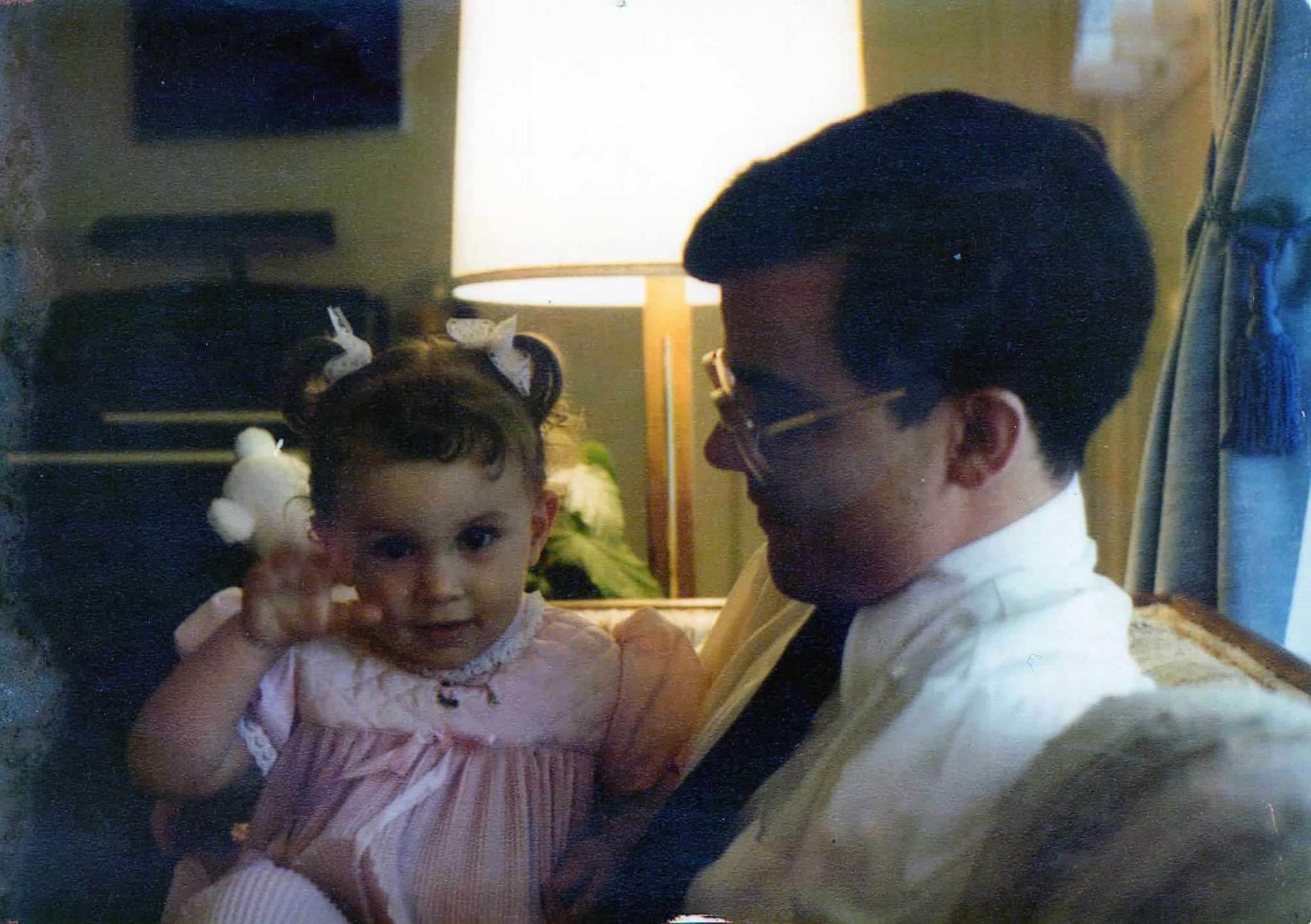 Rachel Hoermann as a child with dad.
