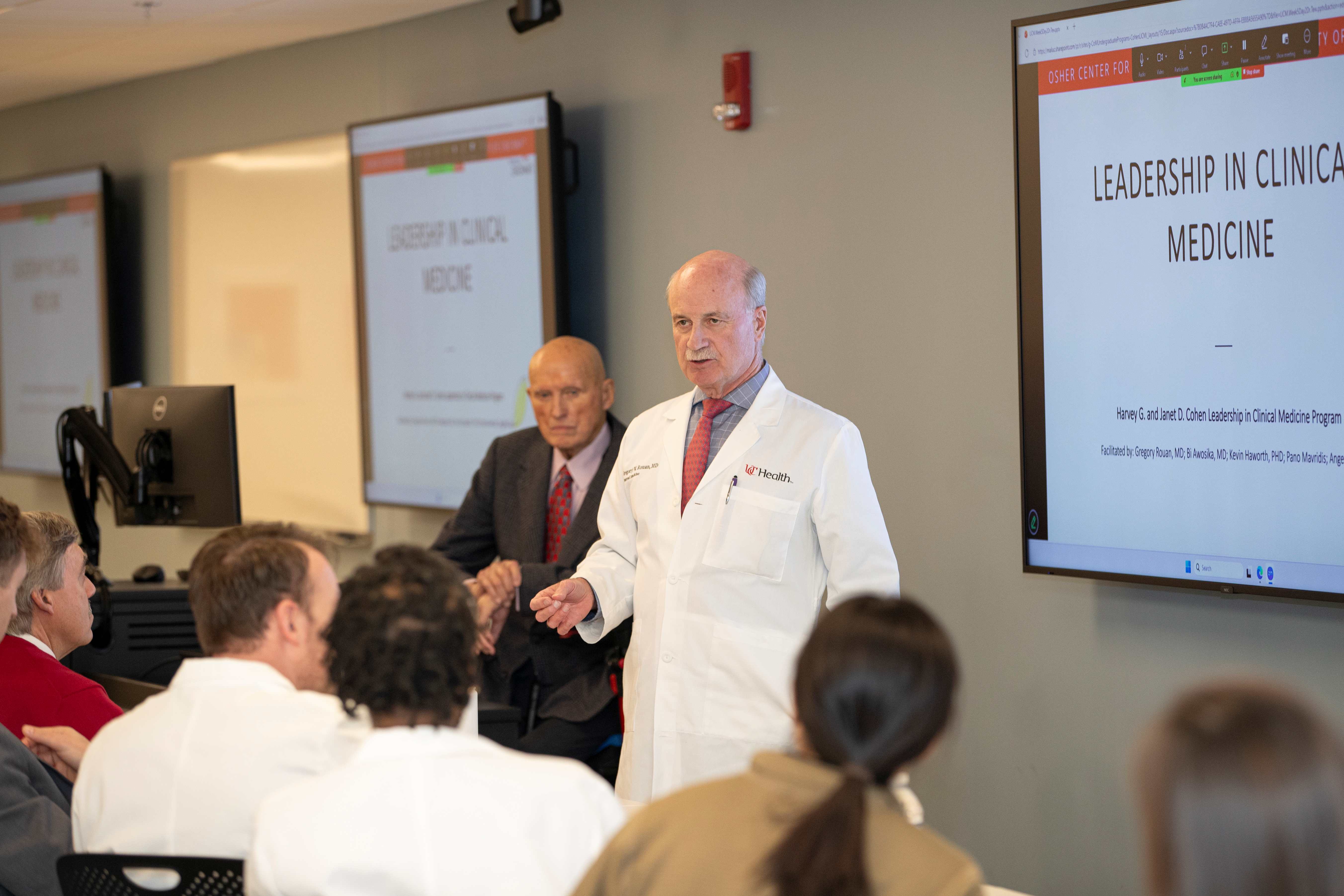 Gregory Rouan, MD, Med &rsquo;80 and John Tew Jr., MD.