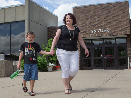 Nancy Brooks and her 9-year-old son