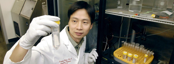 Dr. Zhang in lab